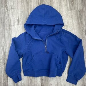 Lululemon Cobalt Blue Oversized Scuba Hoodie Cropped Sweatshirt Size XS/S